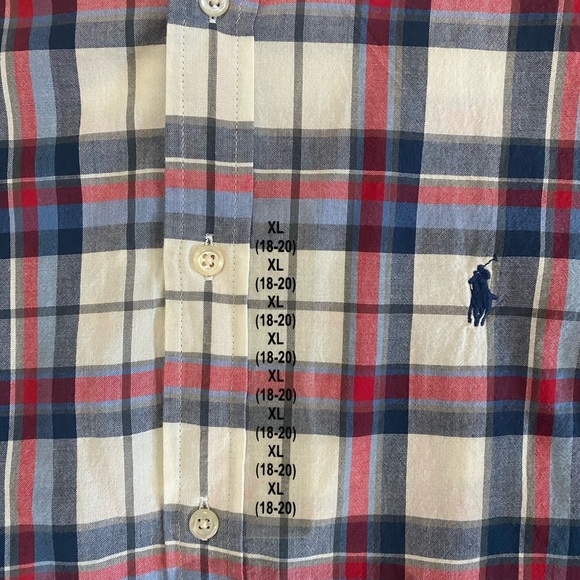New Ralph Lauren Plaid Short Sleeve Button Up Shirt Youth XL Boys 18-20 18/20 - Picture 5 of 7